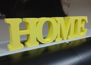 Украшение для дома, комбинированные буквы, объемная надпись, высота 15 см.