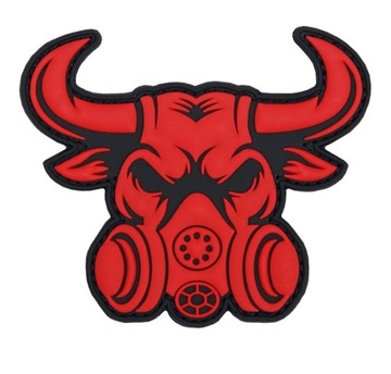 Naszywka GASMASK BULL 3D PVC 101 Inc. CZERWONY