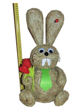 ZAJĄC Z SIANA ZAJĄCZEK WIELKANOC 45cm POLSKI eko