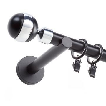 KARNISZ METALOWY CZARNY 19mm / 360cm RÓŻNE WZORY