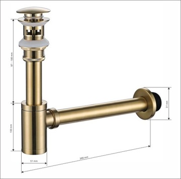 ЧЕРНАЯ СИФОННАЯ ПРОБКА ДЛЯ УМЫВАЛЬНИКА БЕЗ ПЕРЕЛИВА CLICKCL