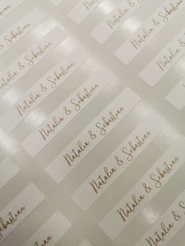 Personalizowane naklejki ślubne z imionami–120 szt