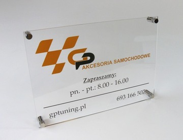 szyld tablica plexi informacyjna firmowa drukUV A4