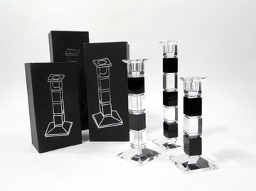 Набор хрустальных подсвечников 29+25+20 см (895)