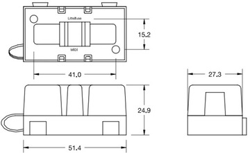 ГНЕЗДА КОРПУС ПРЕДОХРАНИТЕЛЯ MIDIVAL MIDI VAL 200A