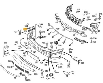 VÝZTUHA NÁRAZNÍKU DRŽÁKY PŘEDNÍ MERCEDES W203 L