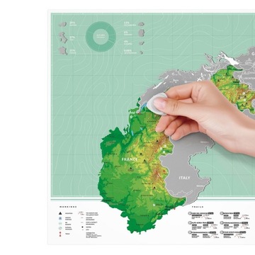 СКРАТЧАТАЯ КАРТА АЛЬП КАРТА АЛЬП КАРТА ГОР ПОДАРОК ​​ПУТЕШЕСТВЕННИКУ