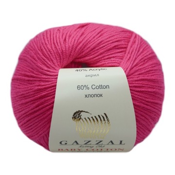 Włóczka GAZZAL BABY COTTON kolor AMARANTOWY 15