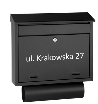 SKRZYNKA POCZTOWA NA LISTY ULICA NUMER DOMU grafit