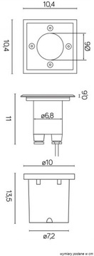 Лампа, светильник для проезда. Водонепроницаемый IP67. Гу10/23 давление до 1 тонны
