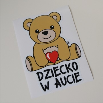Наклейка на окно автомобиля Малыш в машине Мишка Тедди *20см