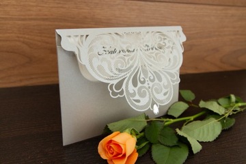 ЛАЗЕРНАЯ ВЫРЕЗКА СВАДЕБНЫЕ ПРИГЛАШЕНИЯ, ЖЕМЧУГ