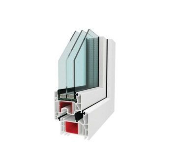 ОКНО ПВХ ПВХ 81мм 3-створчатое 1x ДУБ ЗОЛОТОЙ 965x1035