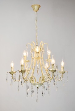 Lampa Kryształowa biała wisząca SANTOS 9 NISKA CENA