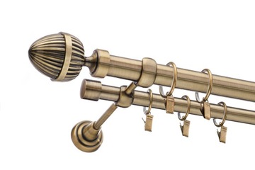 KARNISZ METALOWY PODWÓJNY FI 25+19mm 280cm WZORY