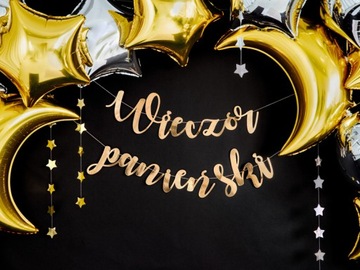 Надпись на баннере с золотой гирляндой для HORNY PARTY