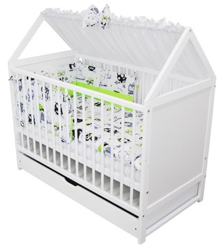 Детская кроватка 2в1 Jaś house с 3 ящиками 120x60