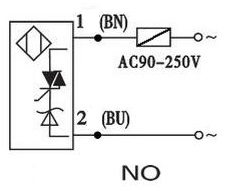 Индуктивный датчик 90 В 230 В переменного тока NC Датчик приближения M12