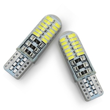 ŻARÓWKA LED 24 SMD 3014 W5W T10 SILIKON POSTOJÓWKA