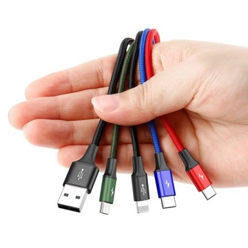 КАБЕЛЬ BASEUS FAST CABLE 3.5A 4in1 Lightning 2x USB C micro USB STRONG CABLE 1.2