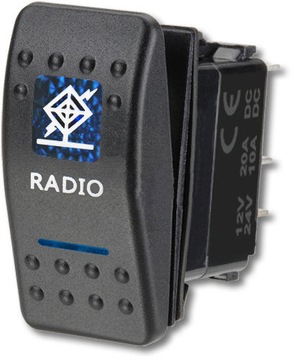CARLING PRZELACZNIK IP68 WLACZNIK LED 12-24V 20A NIEBIESKI RADIO