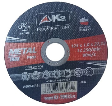 TARCZA TNĄCA DO CIĘCIA METALI METALU 125 X 1.0