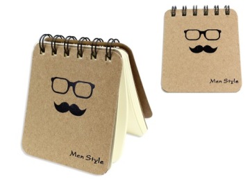 Notes notesik NOTATNIK eco szary OKULARY i WĄS kieszonkowy dla ojca