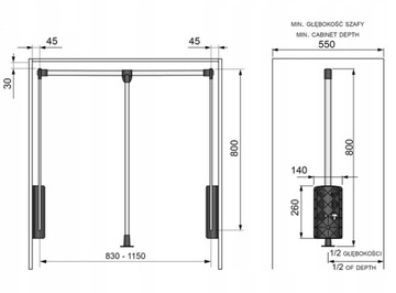 ПОДВЕСКА ДЛЯ ПАНТОГРАФА, НИЖНЯЯ ТЯГА 83-1150 ЗАТЯЖЕНА