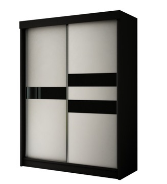 Szafa AROL 120 przesuwna CZARNA lacobel czarny LED