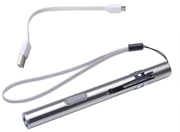 СВЕТОДИОДНЫЙ ФОНАРИК, СТАЛЬ, С ЗАРЯЖКОЙ USB