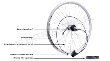 КОЛЕСА 24 ПЕРЕДНИЕ ГЕНЕРАТОРНЫЕ ЗАДНИЕ ШЕСТЕРНИ SHIMANO NEXUS 3V