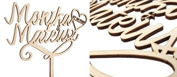 Имена и дата для свадебного торта, свадебный топпер