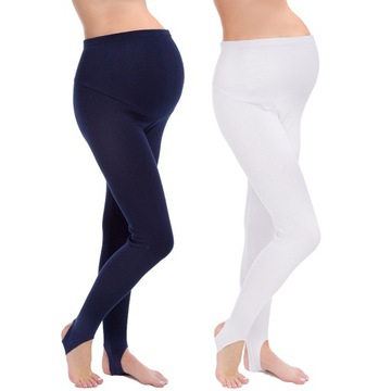 2X LEGGINSY OCIEPLANE CIĄŻA ZAPIĘTKA GETRY PREG-LS