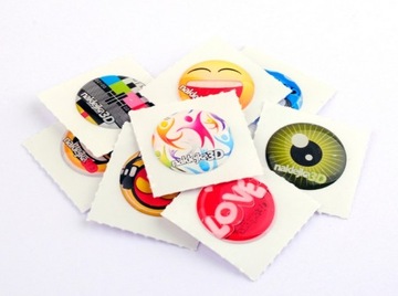 Фирменные 3D ВЫПУКЛЫЕ гелевые СТИКЕРЫ РАЗНЫХ РАЗМЕРОВ Печать логотипа - 50 шт.