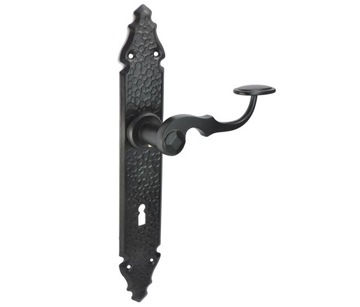 KLAMKA DRZWIOWA RETRO KUTA DO BRAMY FURTKI OZDOBNA