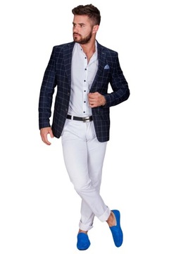 Темно-синяя куртка в клетку М-2 размер 48 fashionmen2