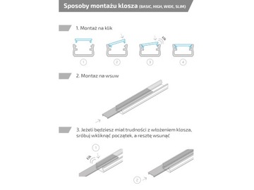 KLOSZ SLIM PVC DO PROFILU X MICO 1M MROŻONY