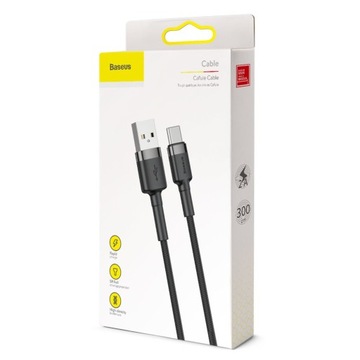 КАБЕЛЬ BASEUS FAST USB/USB-C QC ПРОЧНЫЙ КАБЕЛЬ ДЛЯ ТЕЛЕФОНА И КОМПЬЮТЕРА 3 м