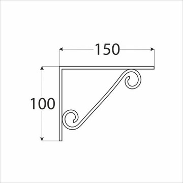 ПОДДЕРЖКА ПОЛКИ С ДЕКОРАТИВНЫМ ОРНАМЕНТОМ 15х10