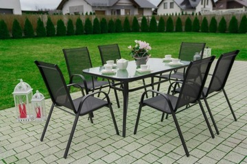 САДОВАЯ МЕБЕЛЬ АЛЮМИНИЕВЫЙ НАБОР СТЕКЛЯННЫХ СТОЛИКОВ 6K