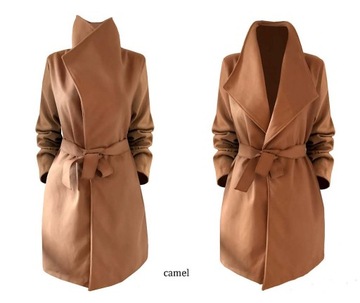 КЛАССИЧЕСКОЕ ПАЛЬТО для блоггера, лацкан, КРАСНЫЙ ремень