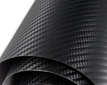 FOLIA CARBON CZARNA OKLEINA SAMOCHODOWA TERMOPLASTYCZNA 3D CZARNA 1,27 x 2M
