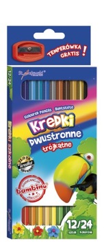BAMBINO Kredki trójkątne dwustronne 12/24 kolory