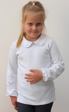 БЕЛАЯ БЛУЗКА С РАЗМЕРОМ ВОРОТНИКА. 92 - КЛАУДИНКА