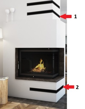 Каминная решетка Luft CORNER, правая, 40х60х9, черный