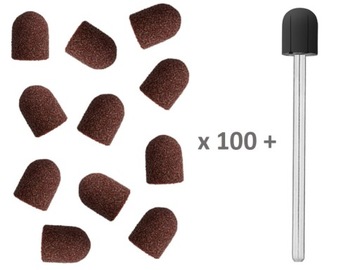 100 x KAPTUREK ŚCIERNY 13 mm # 180 + NOŚNIK