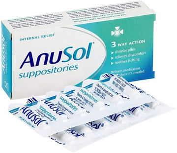Czopki na Hemoroidy Szybka ulga Skuteczne Anusol Suppositories 12 szt.