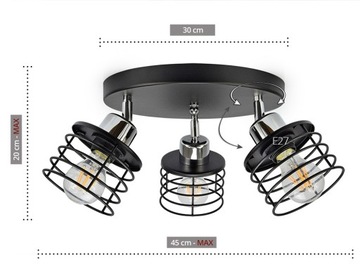 ПОТОЛОЧНЫЙ СВЕТИЛЬНИК, ПОТОЛОЧНЫЙ СВЕТИЛЬНИК, СВЕТОДИОДНАЯ ЛЮСТРА EDISON LOFT