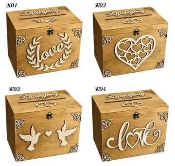 Коробка для конвертов и набора обручальных колец в деревенском стиле