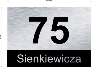 Tabliczka adresowa Nazwa Ulicy Numer Aluminium